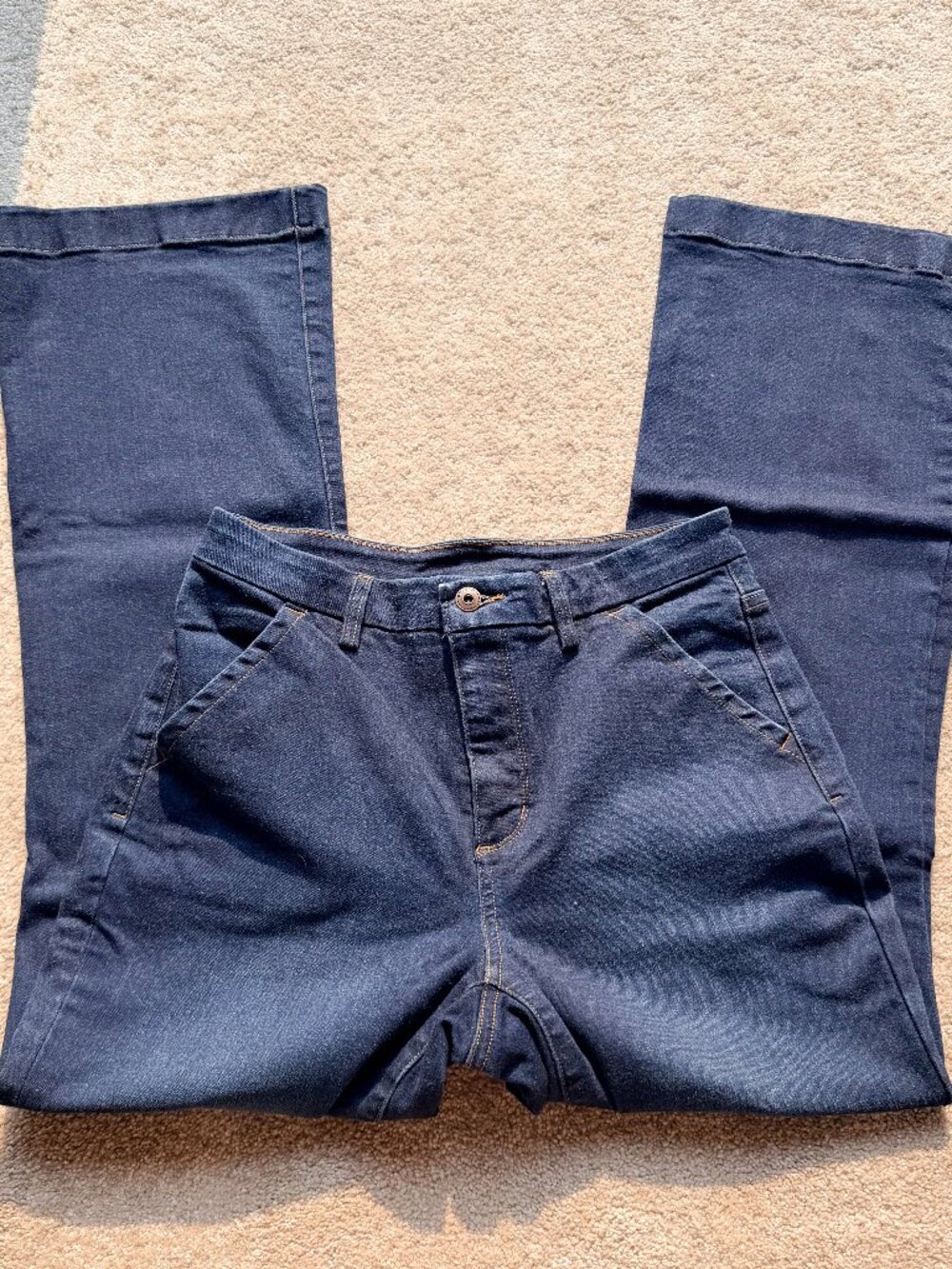 Duluth Trading Co. Dark Wash Flare Jean - Size 6 x 31